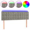 vidaXL T&ecirc;te de lit &agrave; LED Gris clair 144x5x78/88 cm Velours