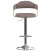 vidaXL Tabourets de bar lot de 2 taupe bois courbé et tissu