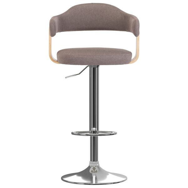 vidaXL Tabourets de bar lot de 2 taupe bois courbé et tissu