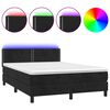 vidaXL Sommier &agrave; lattes de lit avec matelas LED Noir 140x190cm Velours