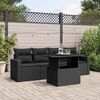 vidaXL Salon de jardin 5 pcs avec coussins noir r&eacute;sine tress&eacute;e