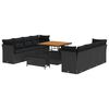 vidaXL Ensemble de canap&eacute; de jardin 11 pcs Noir polyrotin