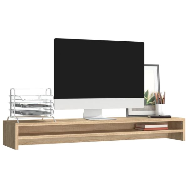 vidaXL Support de moniteur Chêne Sonoma 100 x 24 x 13 cm Aggloméré