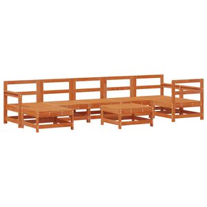 vidaXL Ensemble de salon de jardin 8 pcs Brun Cir&eacute; Pin massif