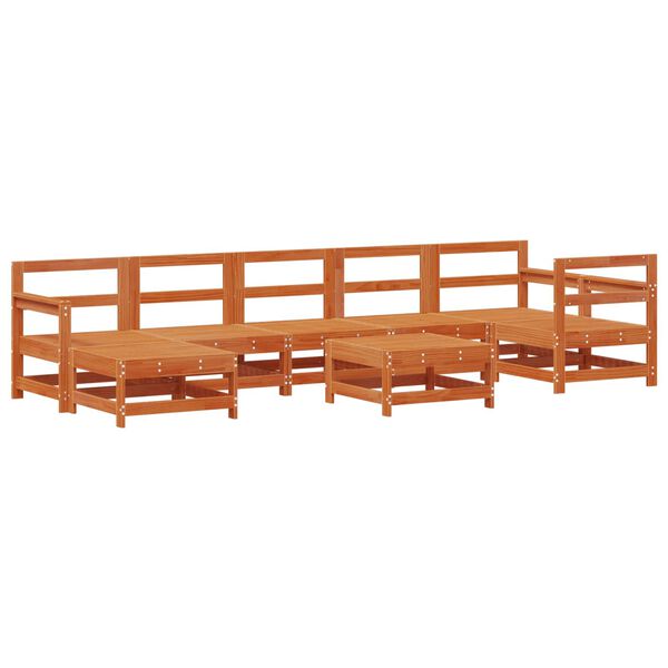 vidaXL Ensemble de salon de jardin 8 pcs Brun Cir&eacute; Pin massif