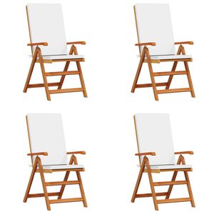vidaXL Chaise de jardin 4 pcs Marron et blanc 57 x 71,5 x 104 cm