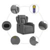 vidaXL Fauteuil de massage inclinable gris foncé tissu