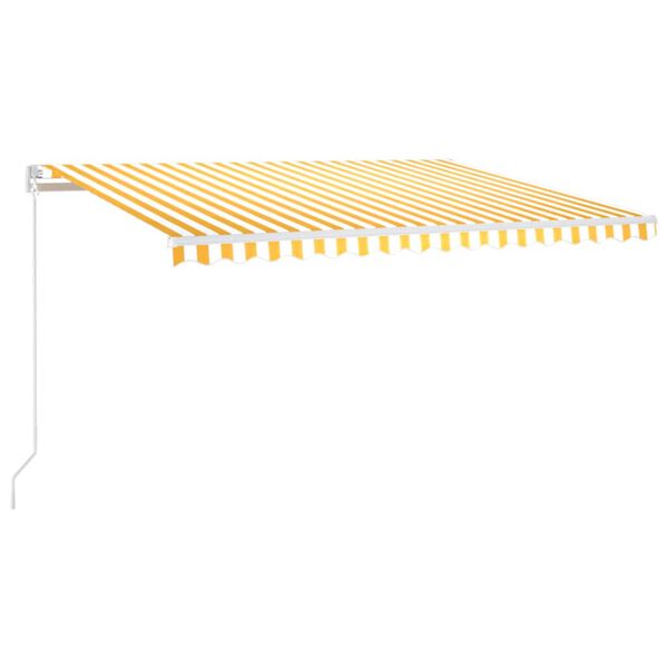 vidaXL Auvent manuel r&eacute;tractable avec LED 450x350 cm Jaune et blanc