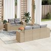 vidaXL Salon de jardin avec coussins 6 pcs beige r&eacute;sine tress&eacute;e