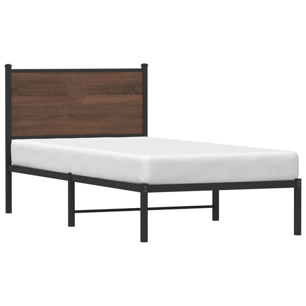 vidaXL Cadre de lit en métal sans matelas chêne marron 80x200 cm