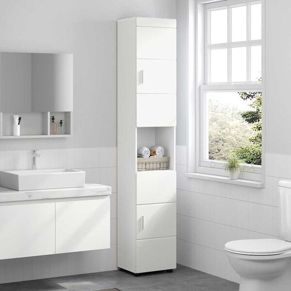 vidaXL Ensemble d'armoire de salle de bain avec stockage TULUM Blanc