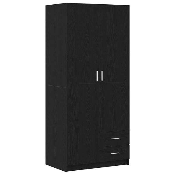 vidaXL Armoire Ch&ecirc;ne noir 80 x 52 x 180 cm Bois d'ing&eacute;nierie