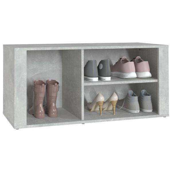 vidaXL Armoire à chaussures Gris béton 100x35x45 cm Bois d'ingénierie