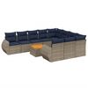 vidaXL Ensemble de canap&eacute; de jardin 11 pcs avec coussins gris r&eacute;sine tress&eacute;e