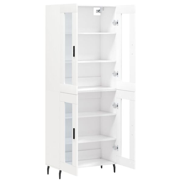 vidaXL Buffet haut Blanc 69,5x34x180 cm Bois d'ing&eacute;nierie