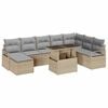 vidaXL Ensemble de canap&eacute; de jardin 9 pc Beige et Gris clair polyrotin