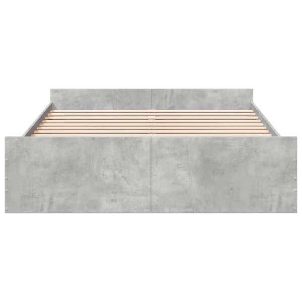 vidaXL Cadre de lit avec tiroirs sans matelas gris b&eacute;ton 140x200 cm