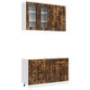 vidaXL Unit&eacute; de cuisine KALMAR 4 pc Ch&ecirc;ne fum&eacute; Bois d'ing&eacute;nierie