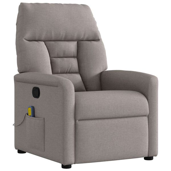 vidaXL Fauteuil de massage inclinable Taupe Tissu