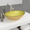 vidaXL Lavabo Verre 50x37x14 cm Dor&eacute;