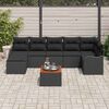vidaXL Ensemble de canapé de jardin 8 pcs Noir Poly rotin