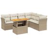vidaXL Salon de jardin avec coussins 7 pcs beige r&eacute;sine tress&eacute;e