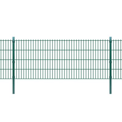 vidaXL Poteaux de clôture 10 pcs vert 130 cm acier galvanisé