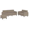 vidaXL Ensemble de canap&eacute;s 3 pcs avec coussins taupe tissu microfibre