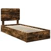 vidaXL Lit de Rangement Ch&ecirc;ne fum&eacute; 75 x 190 cm Bois d'ing&eacute;nierie