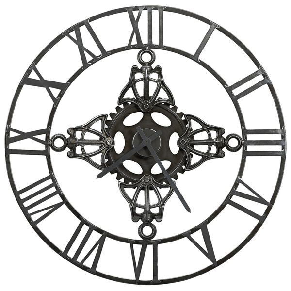 vidaXL Horloge murale Argenté 78 cm Métal