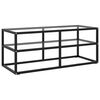 vidaXL Meuble TV avec verre tremp&eacute; Noir 100x40x40 cm