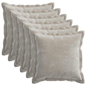 vidaXL Housse de coussin 6 pc HOUTEN Gris clair 30 x 30 cm
