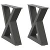vidaXL Pieds de table basse 2 pi&egrave;ces Anthracite 30 x (30-31,3) cm Acier