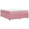 vidaXL Sommier &agrave; lattes de lit avec matelas Rose 200x200 cm Velours