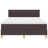 vidaXL Lit &agrave; ressort LED avec matelas Marron fonc&eacute; 140 x 200 cm tissu