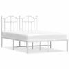 vidaXL Cadre de lit m&eacute;tal sans matelas et t&ecirc;te de lit blanc 120x190 cm