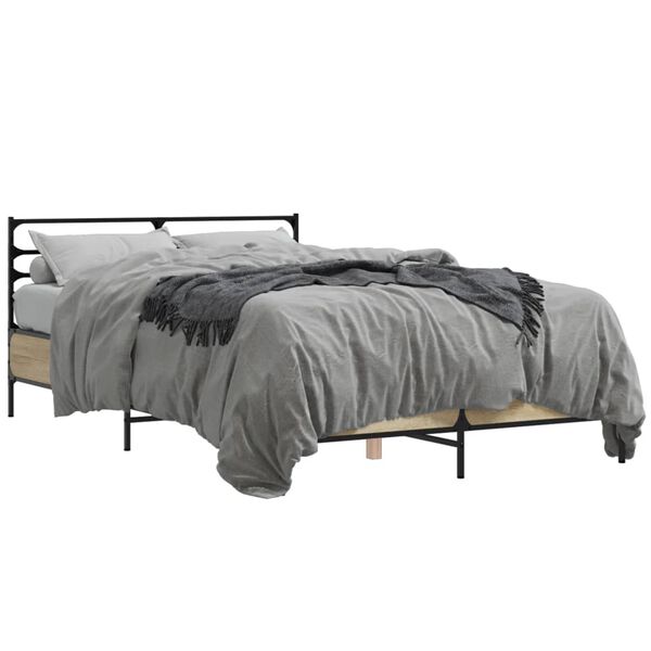 vidaXL Cadre de lit sans matelas ch&ecirc;ne sonoma 120x190 cm