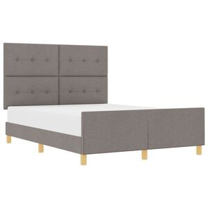 vidaXL Cadre de lit avec t&ecirc;te de lit Taupe 140 x 190 cm tissu