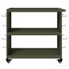 vidaXL Chariot à outils avec étagère Vert olive 75 x 35 x 73 cm