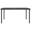 vidaXL Table de jardin avec dessus en verre Noir 150x90x74 cm Acier