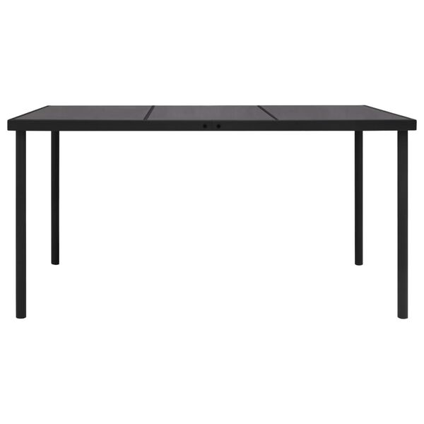vidaXL Table de jardin avec dessus en verre Noir 150x90x74 cm Acier
