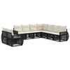 vidaXL Ensemble de canap&eacute; de jardin 9 pc Noir et blanc cr&egrave;me polyrotin