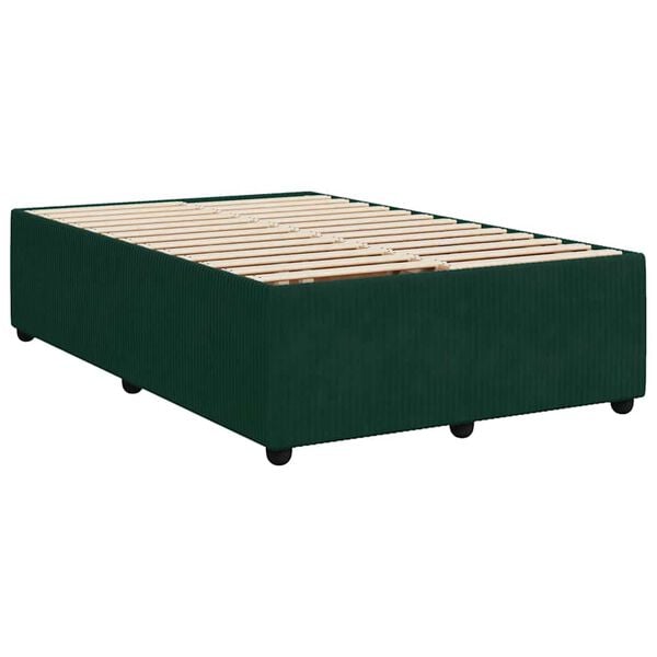 vidaXL Cadre de lit sans matelas vert fonc&eacute; 120x190 cm velours
