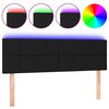 vidaXL T&ecirc;te de lit &agrave; LED Noir 144x5x78/88 cm Tissu