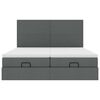 VidaXL Cadre de lit ottoman avec matelas gris fonc&eacute; 200x200cm tissu
