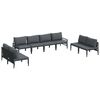 vidaXL Ensemble de canap&eacute; de jardin 8 pc Noir Acier
