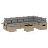 vidaXL Salon de jardin avec coussins 9 pcs beige r&eacute;sine tress&eacute;e