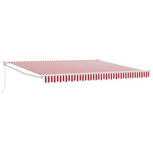 vidaXL Auvent R&eacute;tractable Rouge et Blanc 400 &times; 300 cm
