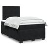 vidaXL Sommier &agrave; lattes de lit avec matelas noir 120x190 cm velours