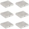 vidaXL Bouchons de poteau de cl&ocirc;ture 6 pcs M&eacute;tal galvanis&eacute; 101x101 mm